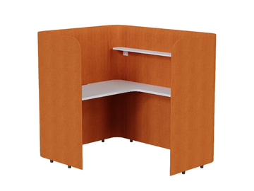 COSY - L-shaped office desk with sound absorbing screens by grado design - view 2